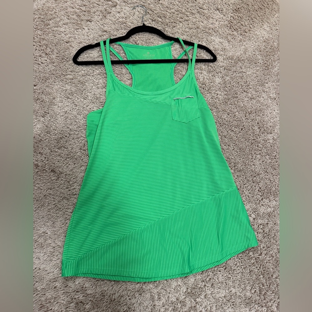 Athleta Vibrant Green Striped Tank Top